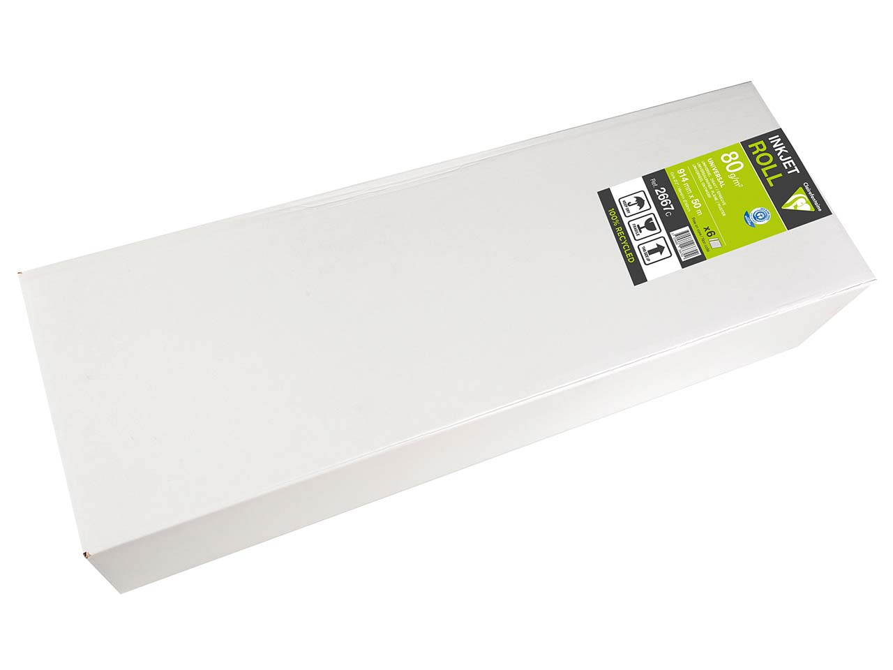 Everbal Recycling-Plotterpapier für Tintenstrahldruck 80 g/m², B 914 mm x 50 m