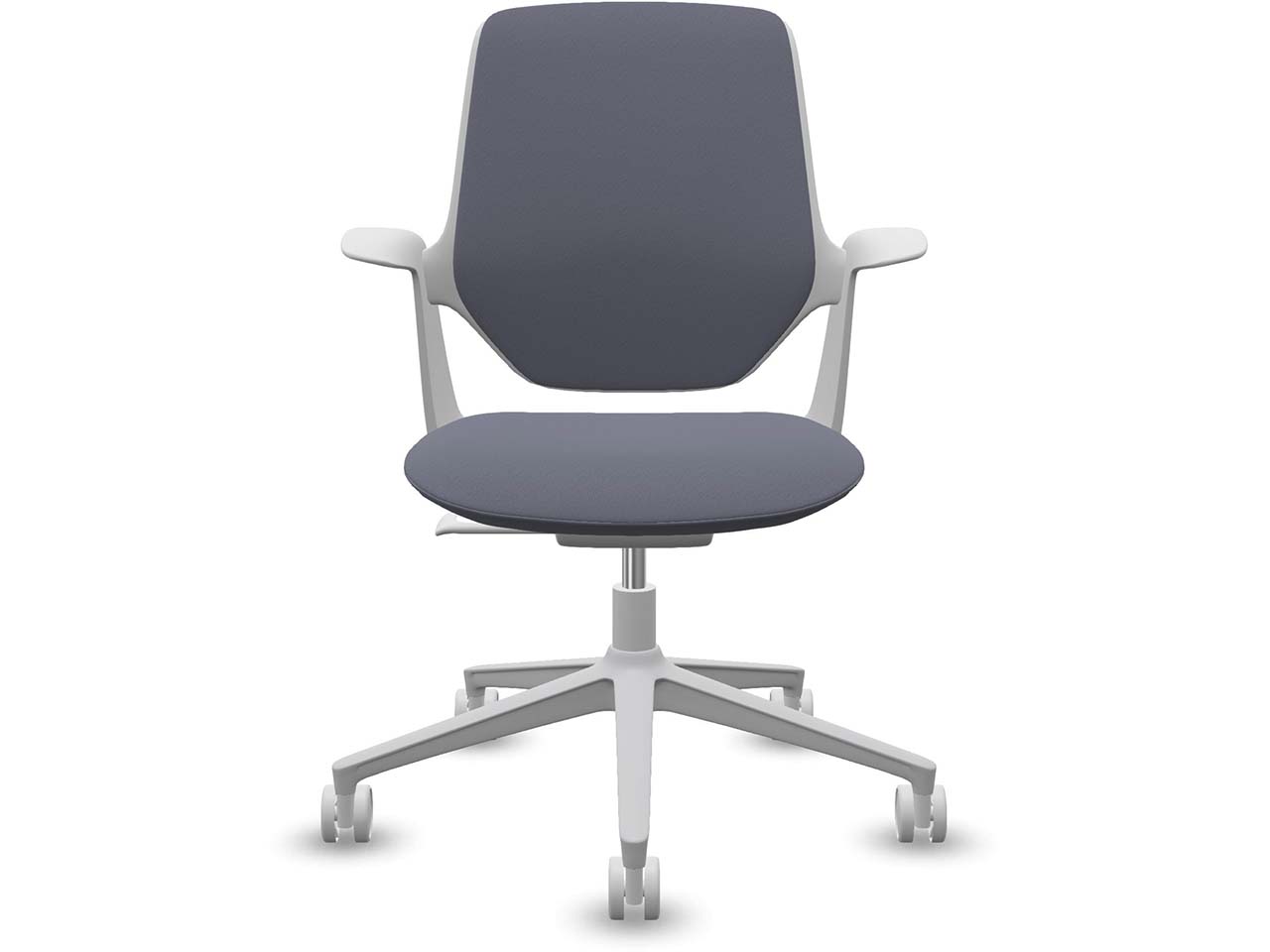 Profim Bürodrehstuhl „TRILLO PRO“ mit Armlehnen, weiß, Stoff: lavendel