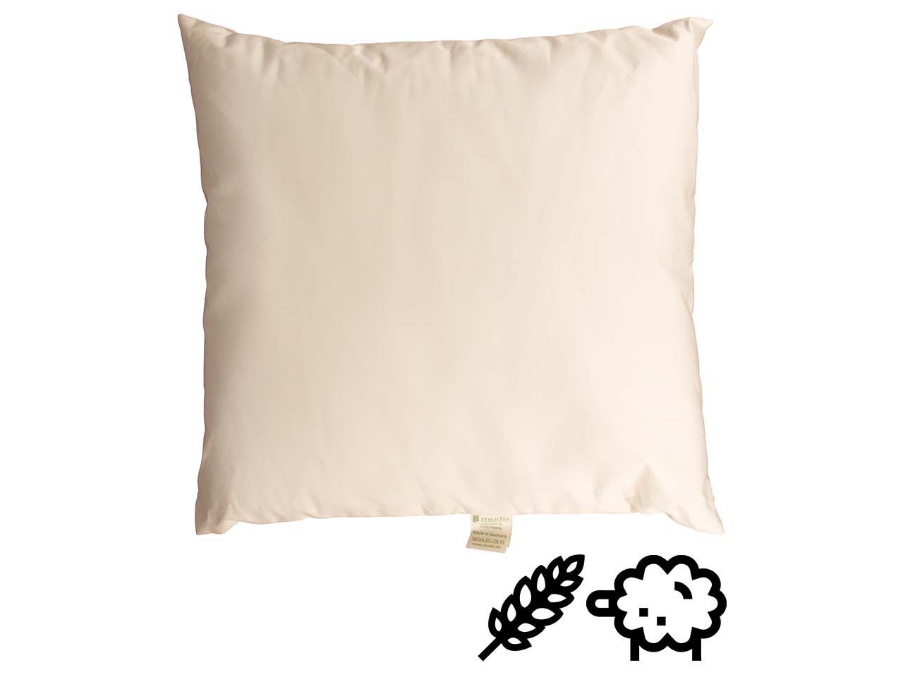 mudis Kopfkissen 40 x 40 cm Dinkelspelz/Schafschurwolle