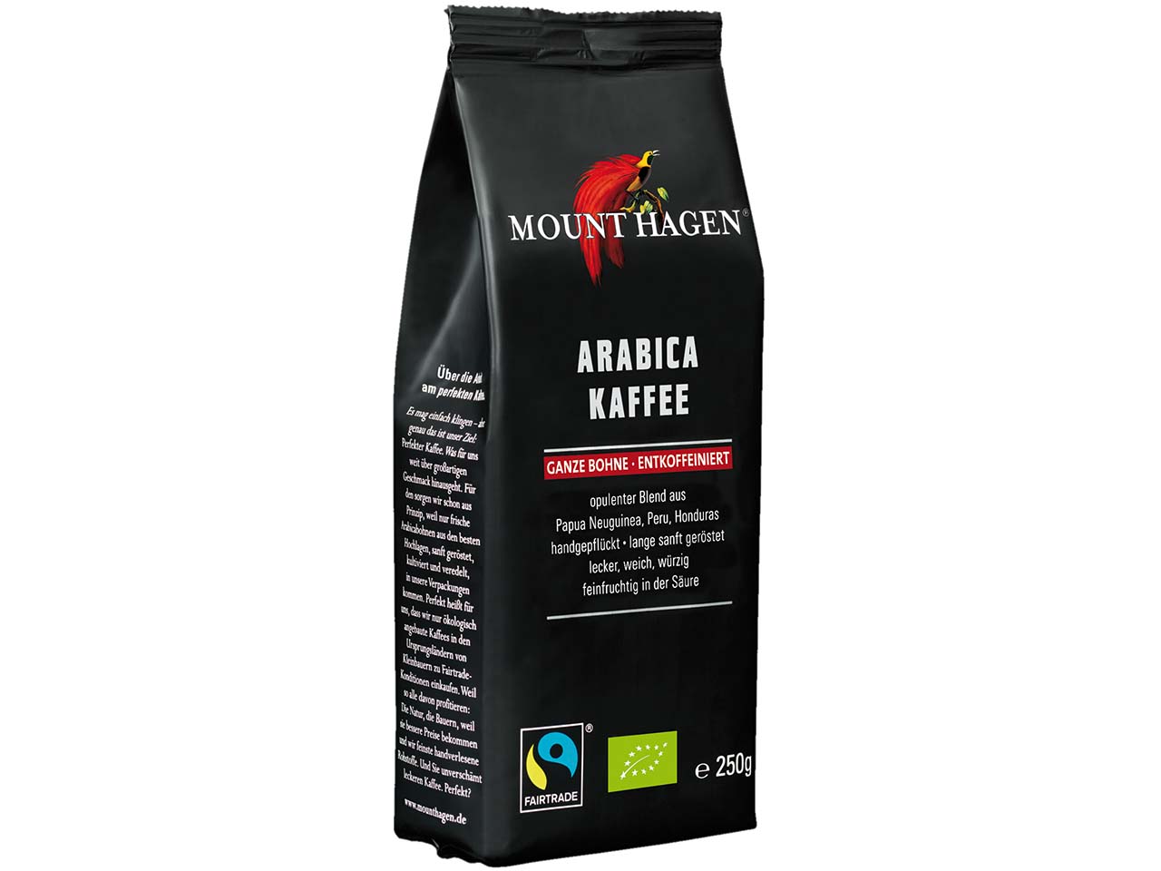 Mount Hagen Bio-Kaffee, ganze Bohnen, entkoffeiniert, 250 g
