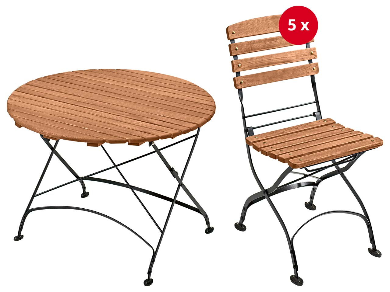 Gartenmöbel-Set 'Maja' 6-teilig, Tisch Ø 110 cm, 5 Stühle