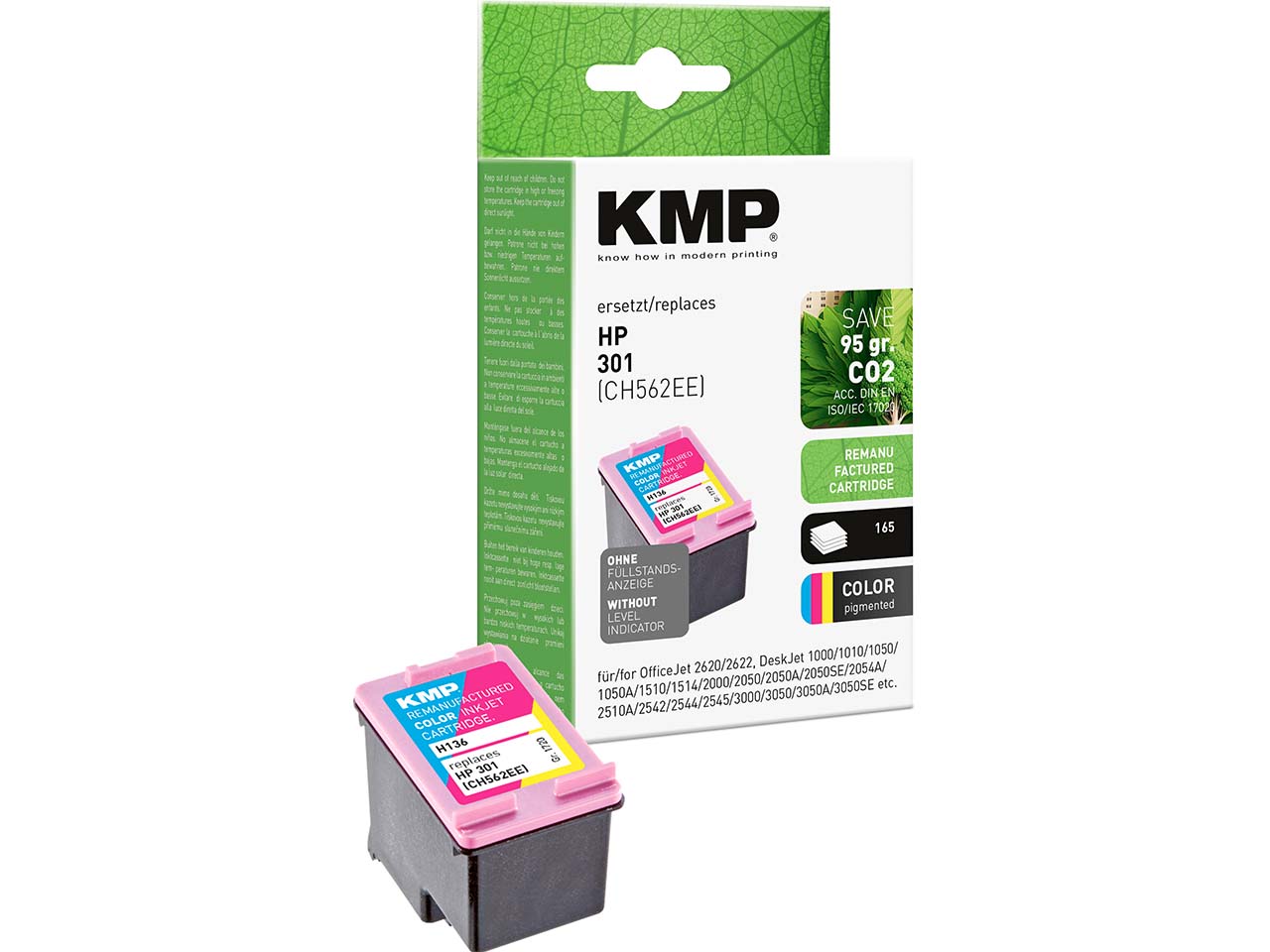 KMP Druckkopf ersetzt hp CH562EE, Nr. 301 color