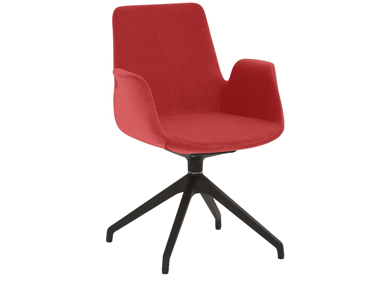 Besucherstuhl "2009" mit Sternfuß-Gestell, kirschrot