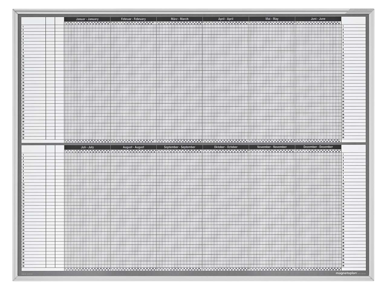 magnetoplan Whiteboard Plantafel, Personal- und Projektplaner