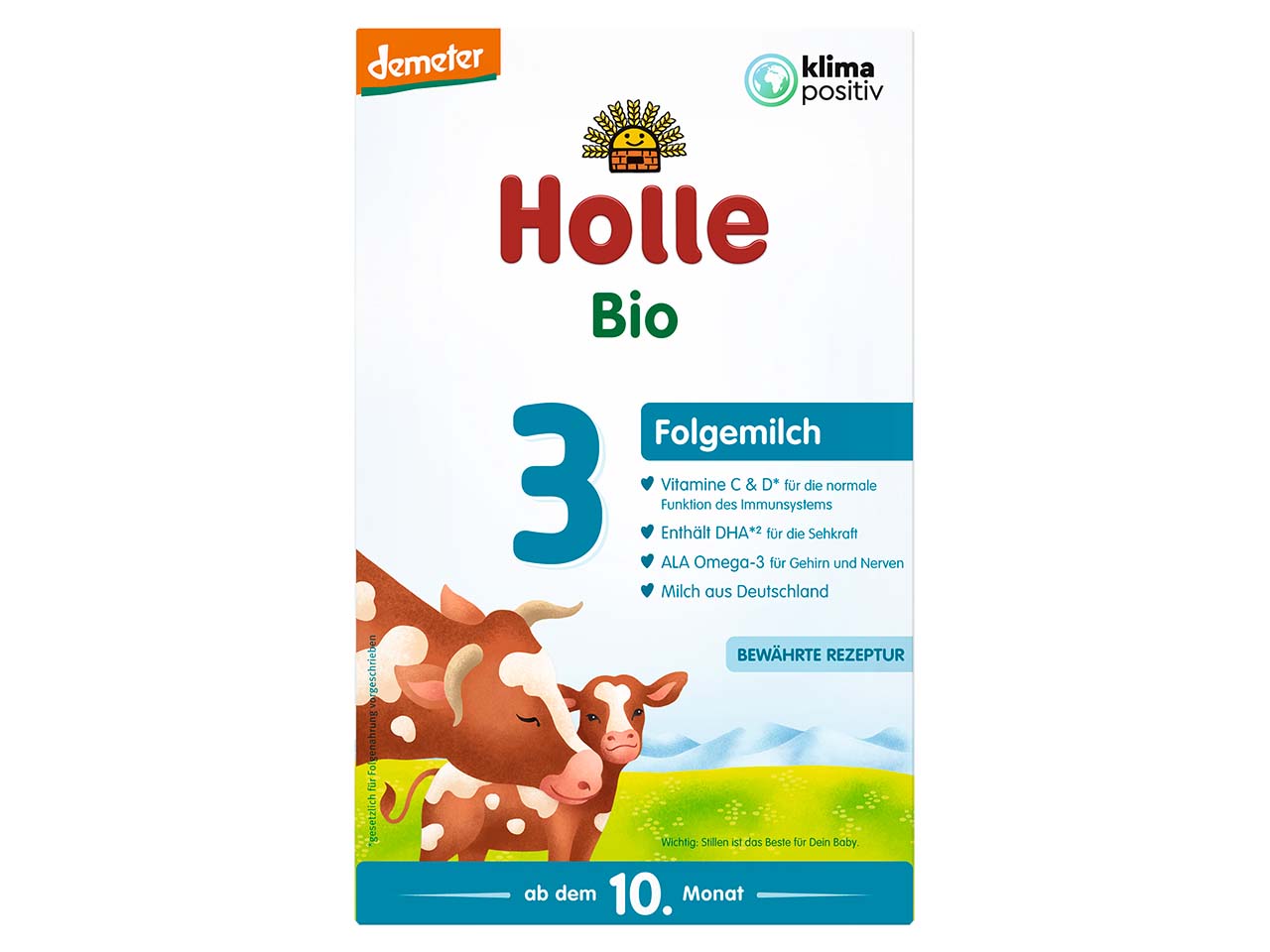 Holle Bio-Folgemilch 3, ab 10. Monat, Pulver, demeter-zertifiziert, 600 g