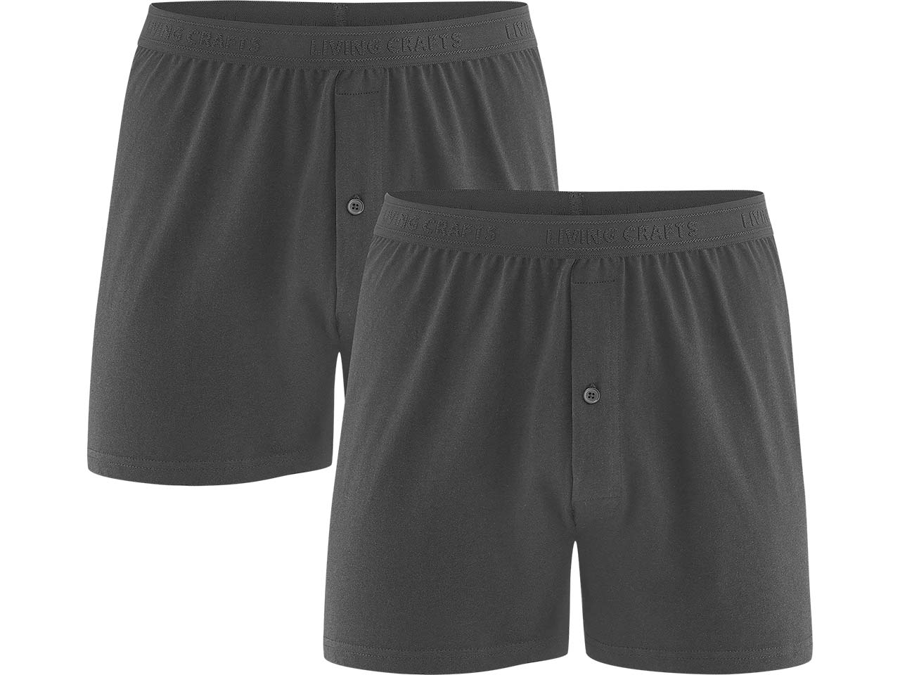 Living Crafts 2er-Pack Bio-Herren-Boxershorts "ETHAN", black, Gr. S