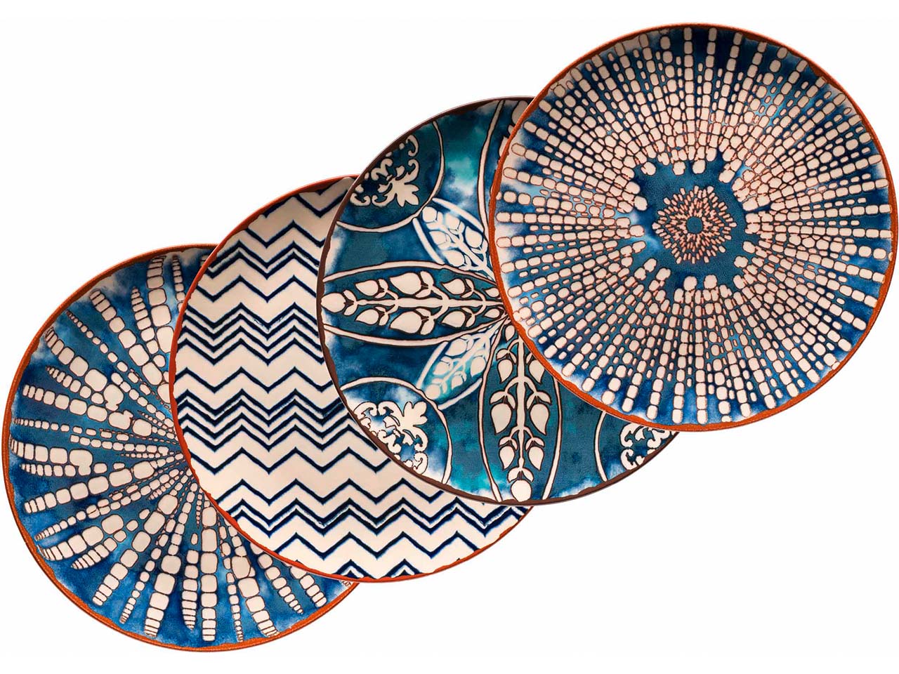 Mäser Platzteller-Set 4-tlg. "Iberico Blue" Steinzeug, blau