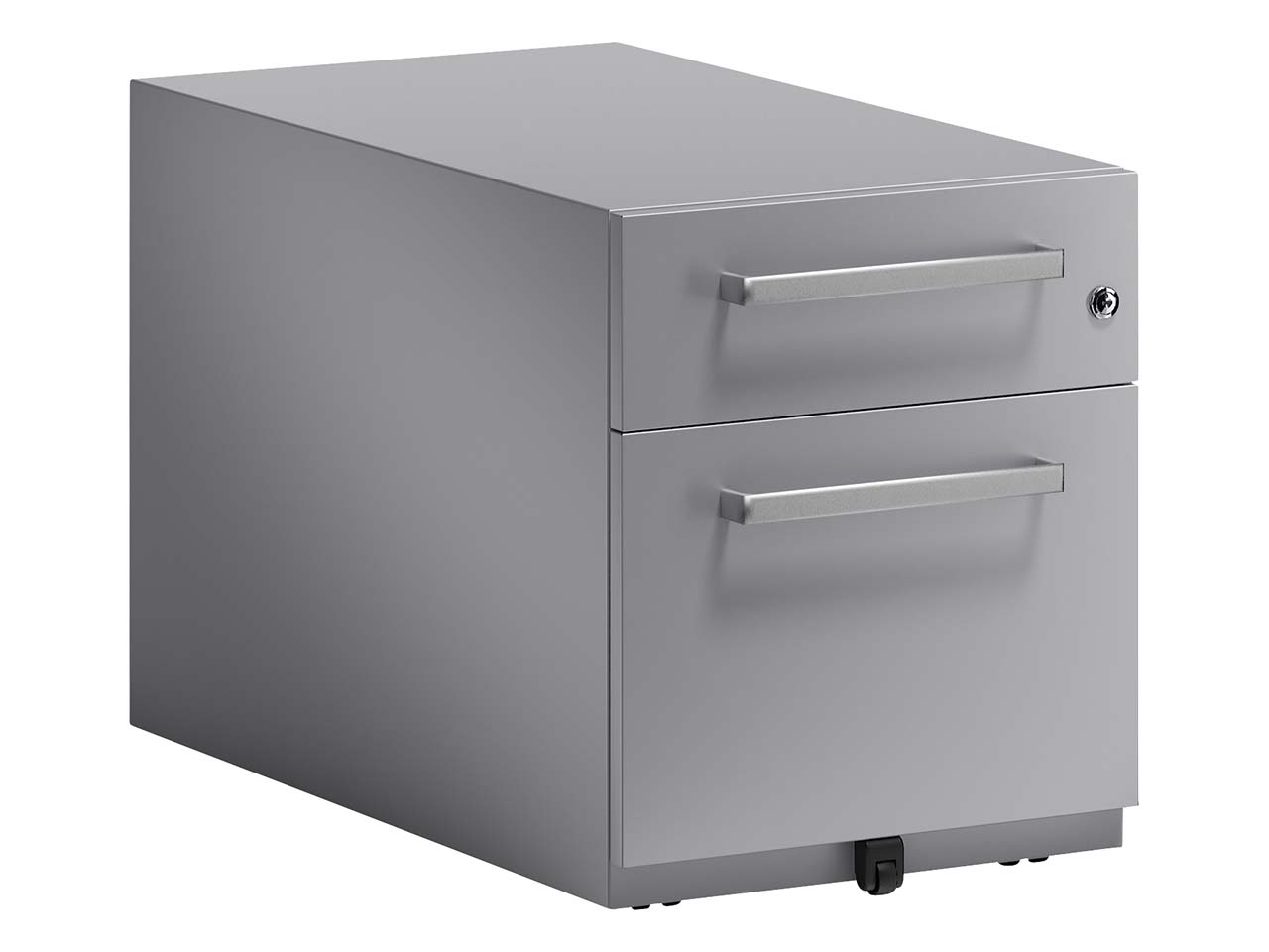 BISLEY Rollcontainer "Note" mit Griff, 1 Schublade, 1 HR T 77,5 cm silber