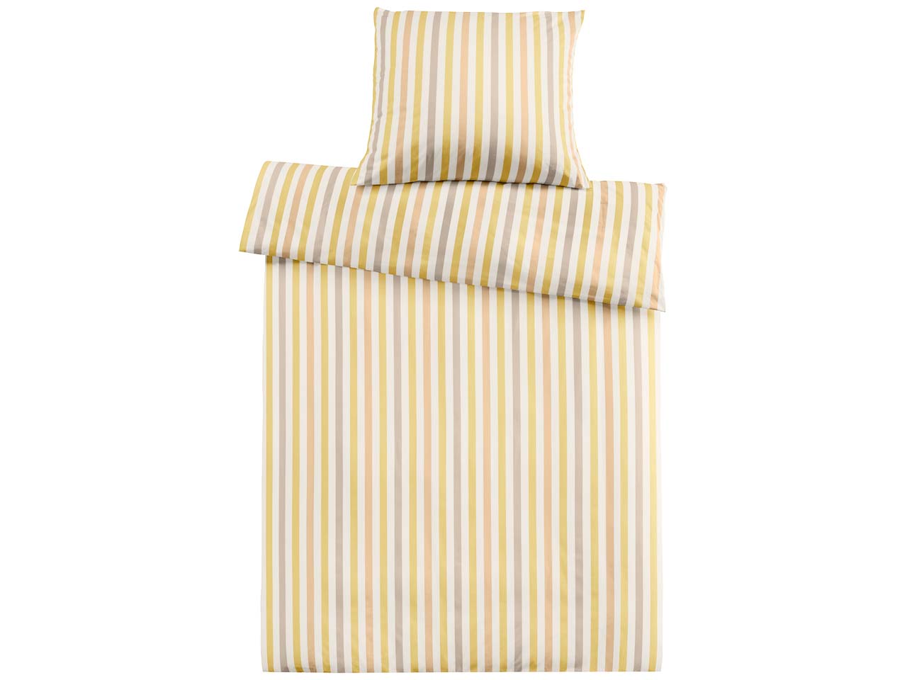 Cotonea Satin-Bettwäsche "Lucca" aus Bio-BW 80 x 80/135 x 200 cm, beige/natur/pfirsich/kie