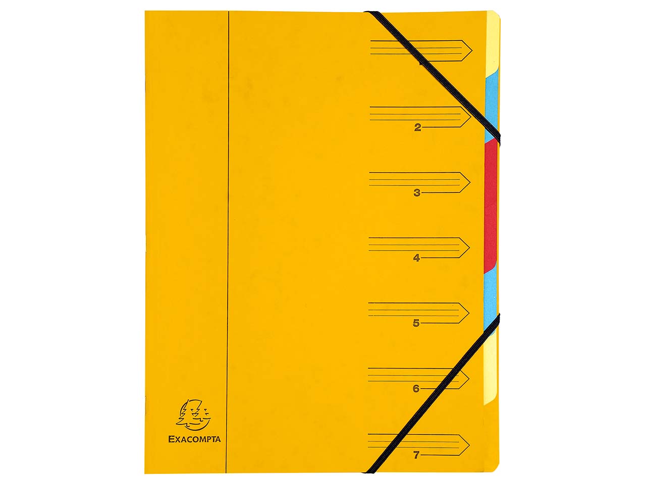 Exacompta Ordnungsmappe mit 7 Fächern, gelb DIN A4