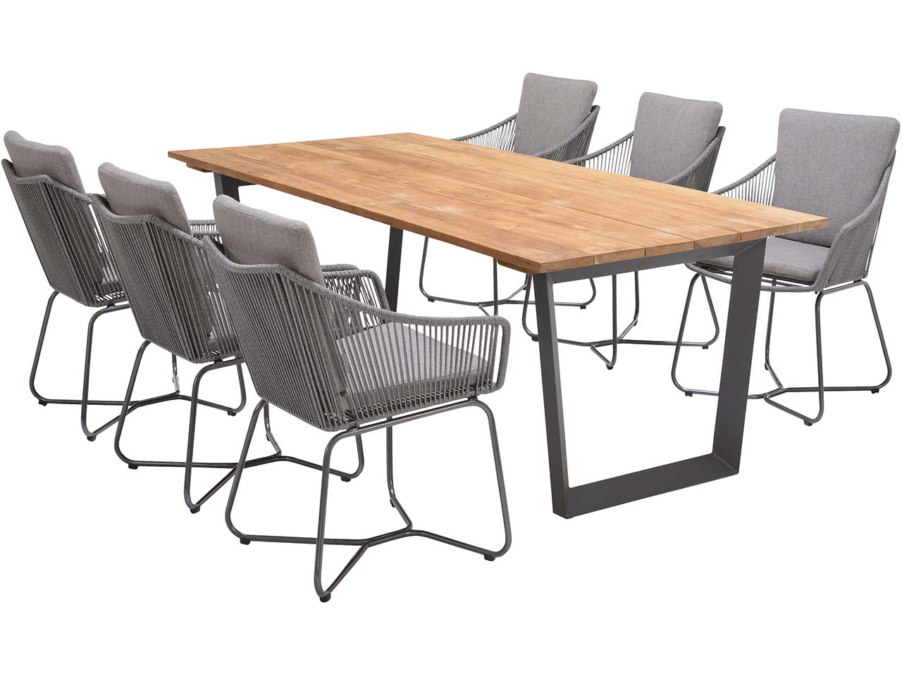 Gartenmöbel-Set "Opal" 6 Stühle, 1 Tisch 216 x 99