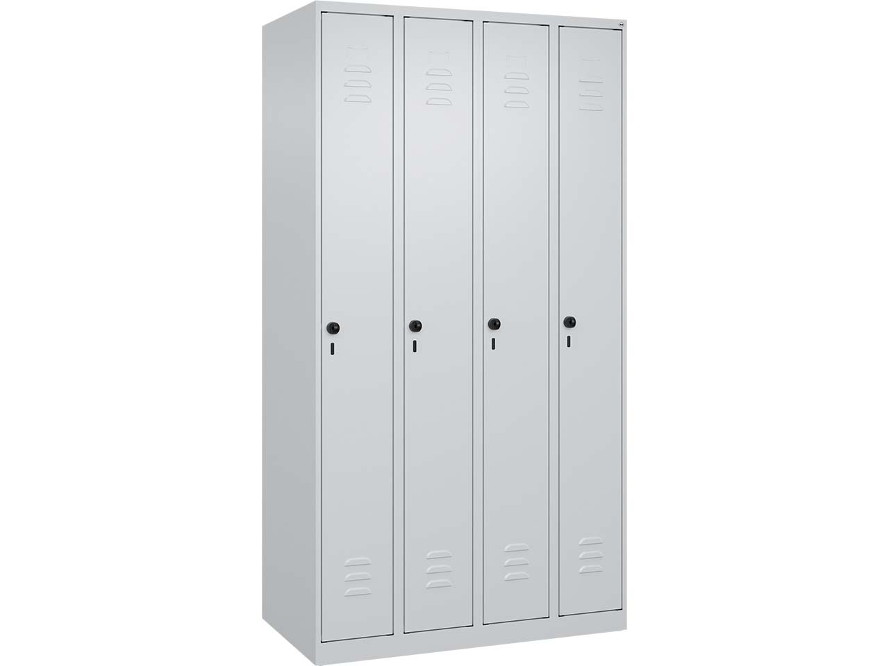 C+P Spind Classic PLUS, 4 Abteile, 1850x1000x500mm, Lichtgrau/Lichtgrau