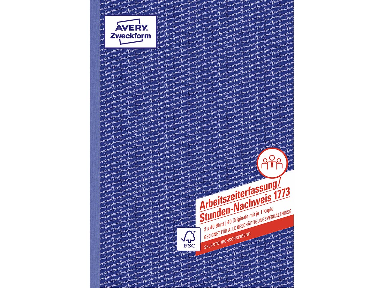 Avery Zweckform Formularbuch '1773' Stundennachweis ECF