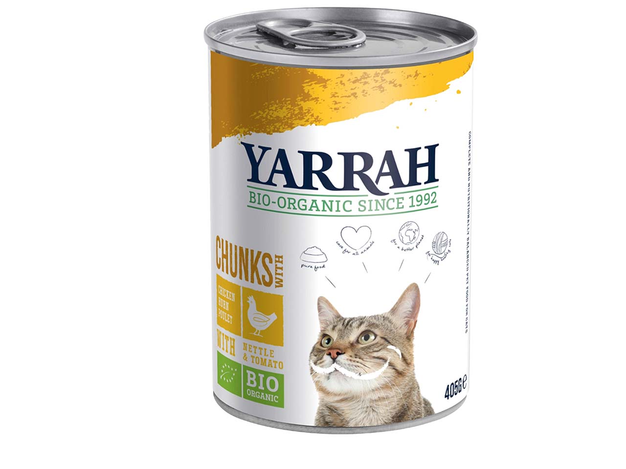 YARRAH Bio-Katzen-Nassfutter in Soße, Huhn, 405 g