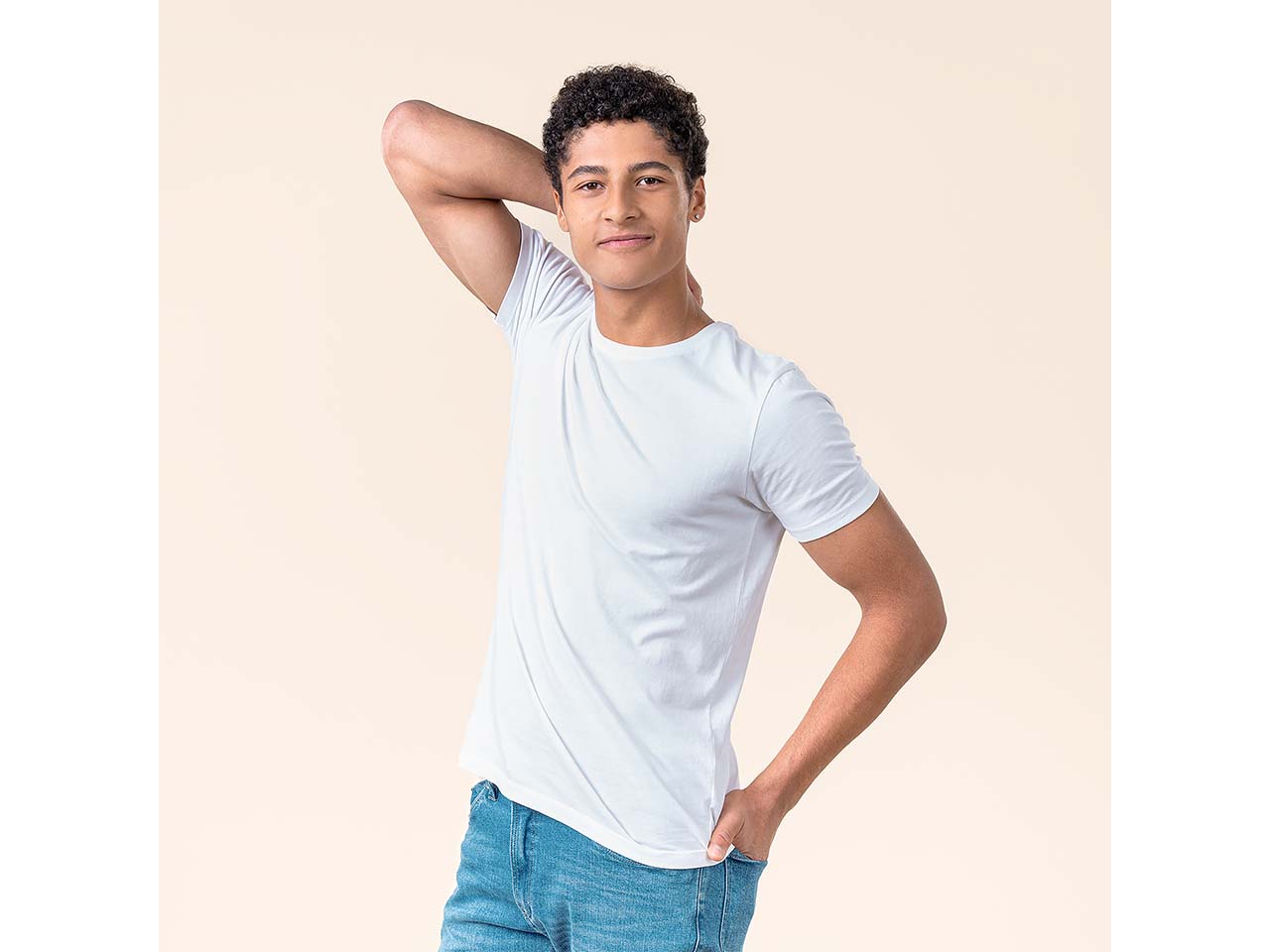 Living Crafts 2er-Pack Bio-Herren-T-Shirt 'TAWIN' mit Rundhalsausschnitt, white, Gr. M