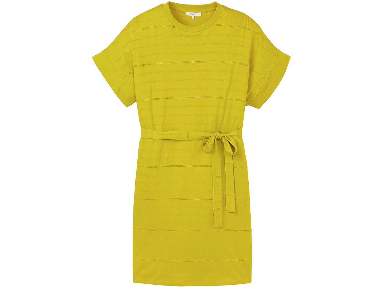 tranquillo Bio-Damen-Mini-Kleid aus Ajour-Jersey mit Taschen, pear, Gr. S