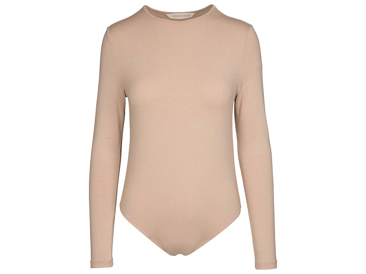 ORGANICATION Bio-Damen-Body mit Rundhalsausschnitt, langarm, beige, Gr. L