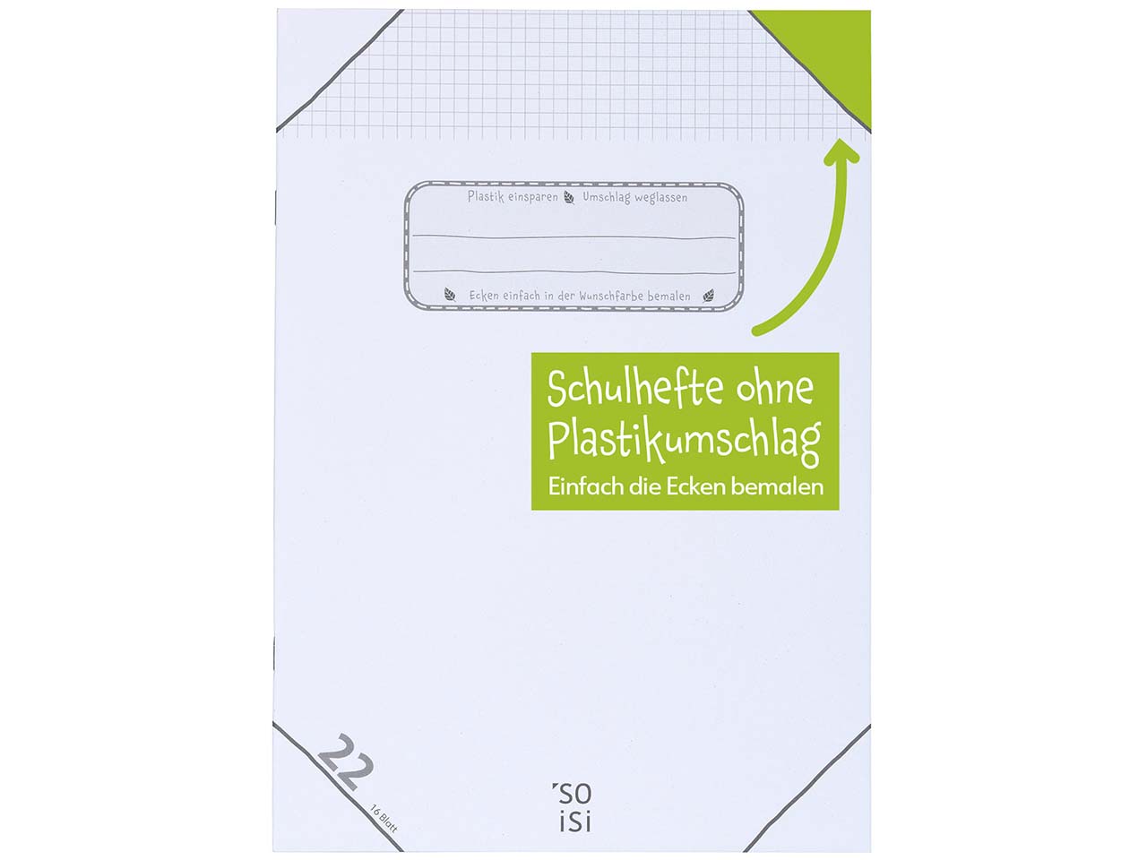 Soisi Recycling-Schulheft DIN A4 Nr. 22 kar. ohne Rand