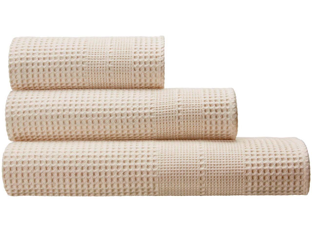 Cotonea Waffelpikee Gästetuch, 35 x 50 cm, Bio-Baumwolle, natur