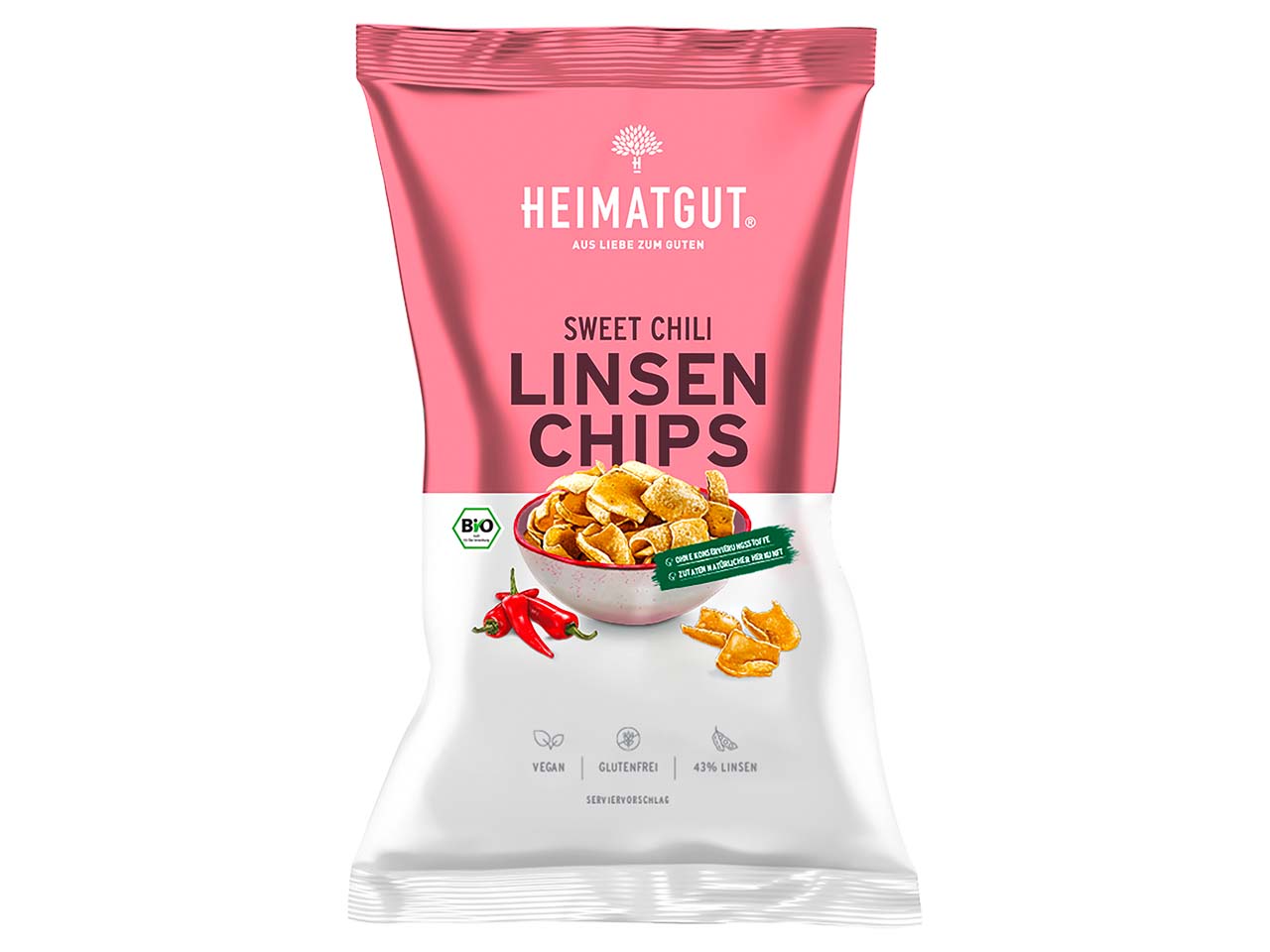 HEIMATGUT Bio-Linsenchips "Sweet Chili" 75 g