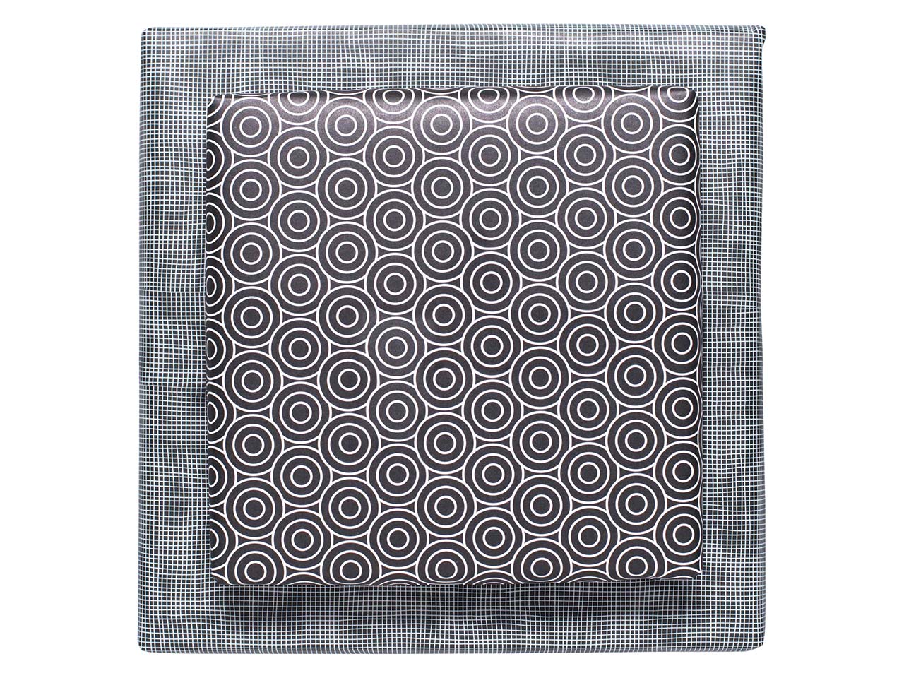 3 Bogen My Pretty Circus Recycling-Geschenkpapier "Circles + Net" schwarz, 48 x 67 cm