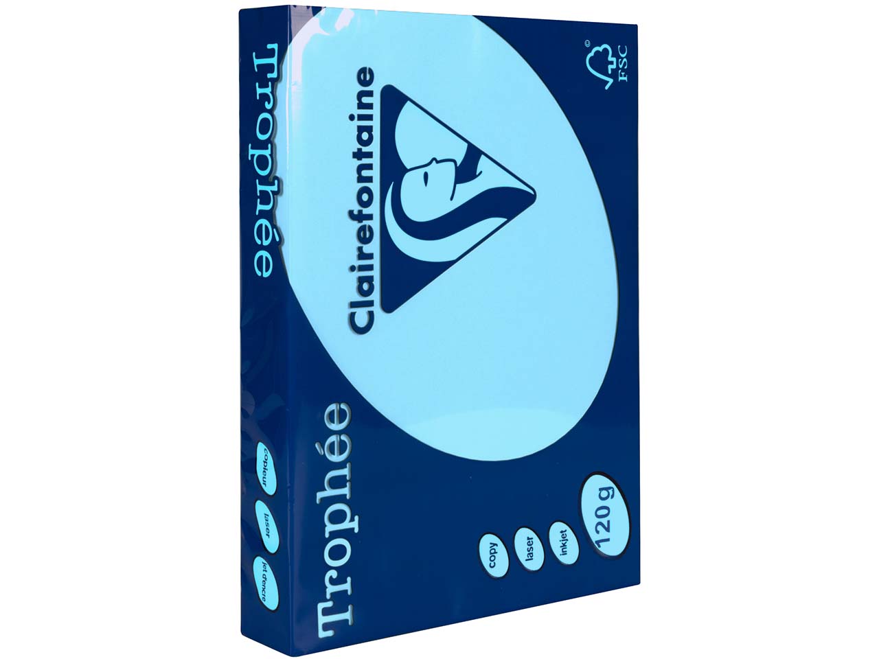 Clairfontaine Farbiges Kopierpapier 'Trophee' 120 g/m², DIN A4, eisblau
