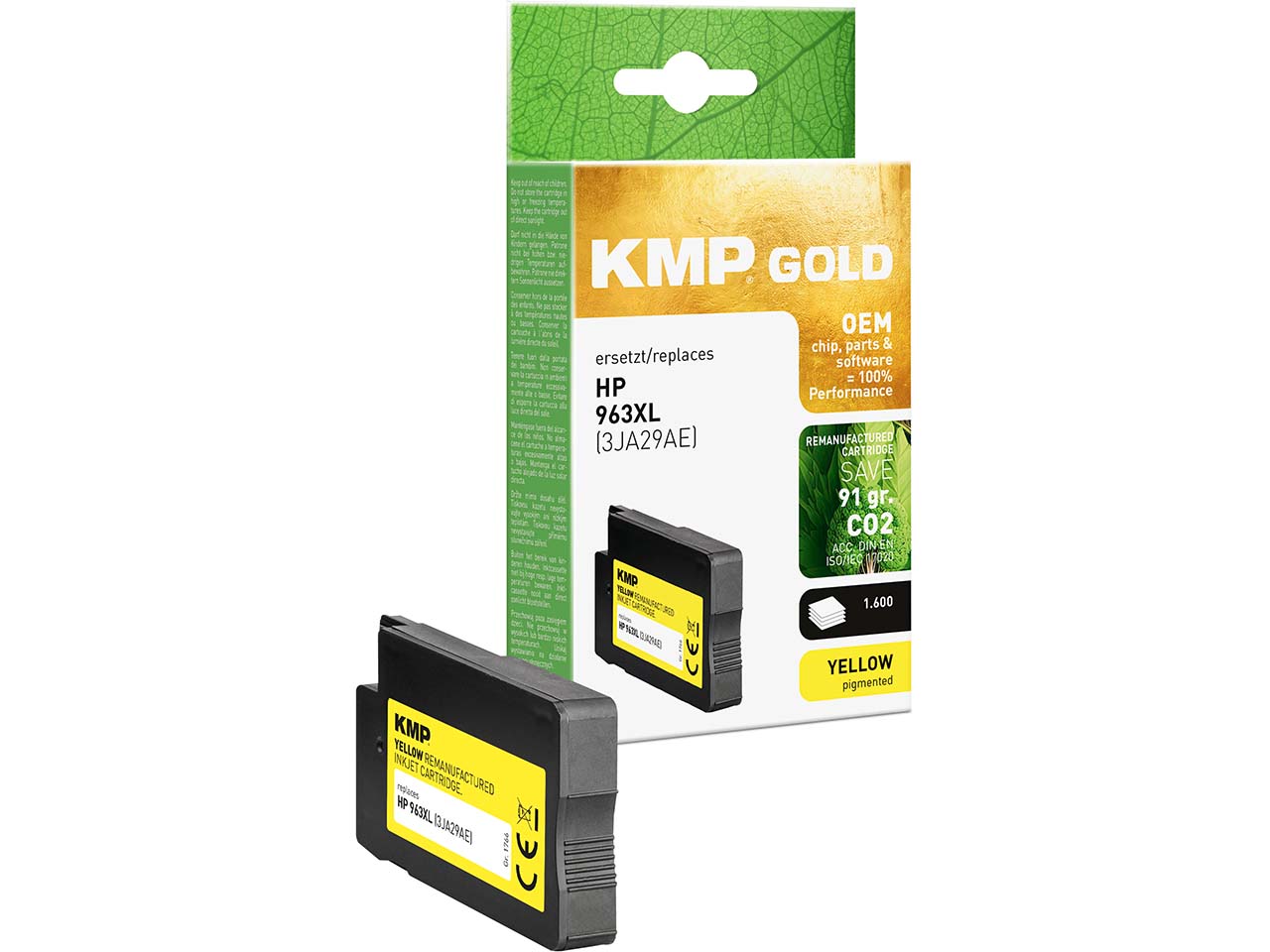 KMP Tintenpatrone ersetzt hp 3JA29AE, Nr. 963XL gelb