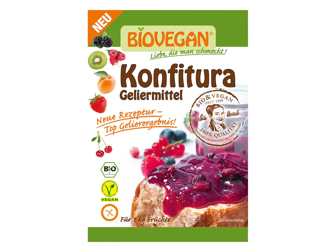 BIOVEGAN Bio-Geliermittel ohne Zuckerzusatz 'Konfitura', 22 g