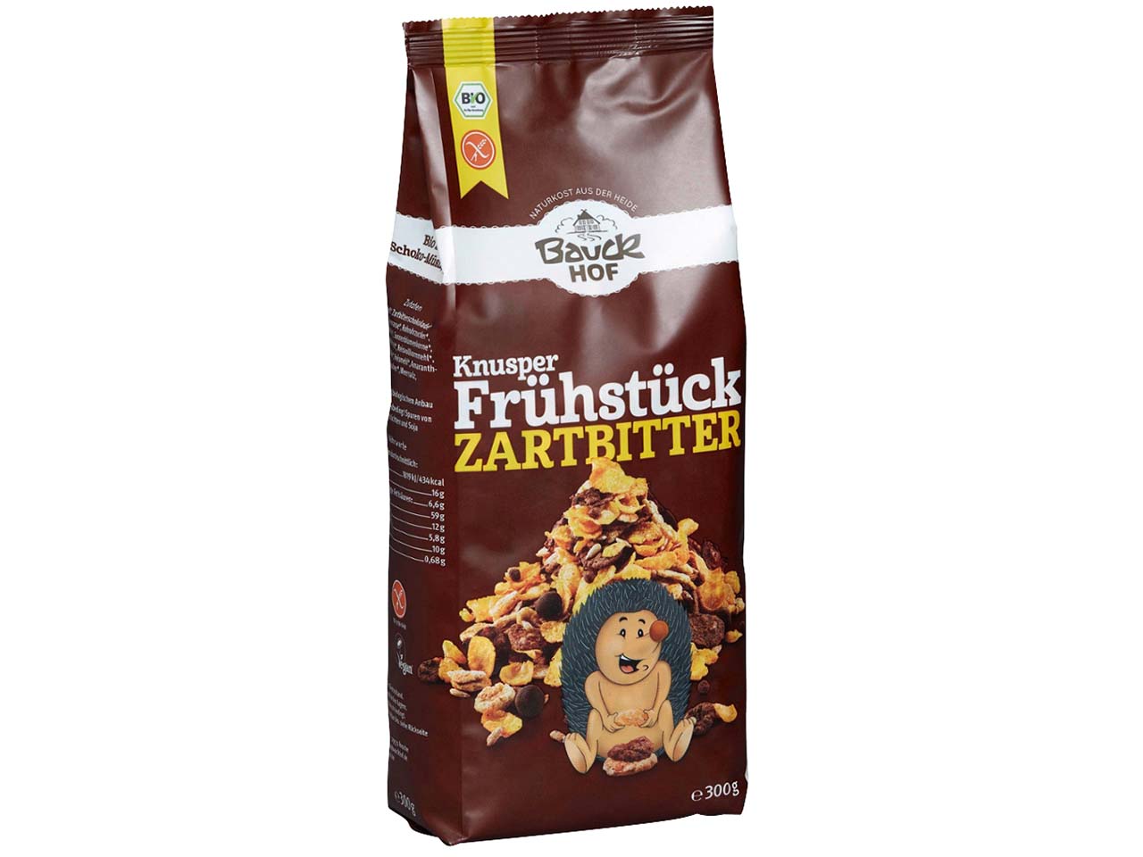Bauckhof Bio-Müsli Knusperfrühstück Zartbitter, glutenfrei vegan, 300g