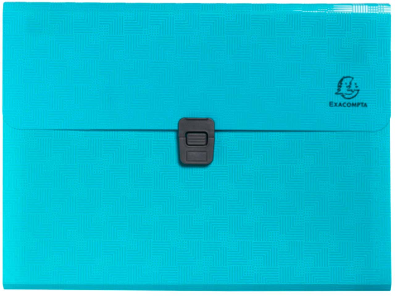 Exacompta Fächermappe 25 x 33 cm "Pop'N Co" 13 Fächer, Recycling-PP, DIN A4, cyan