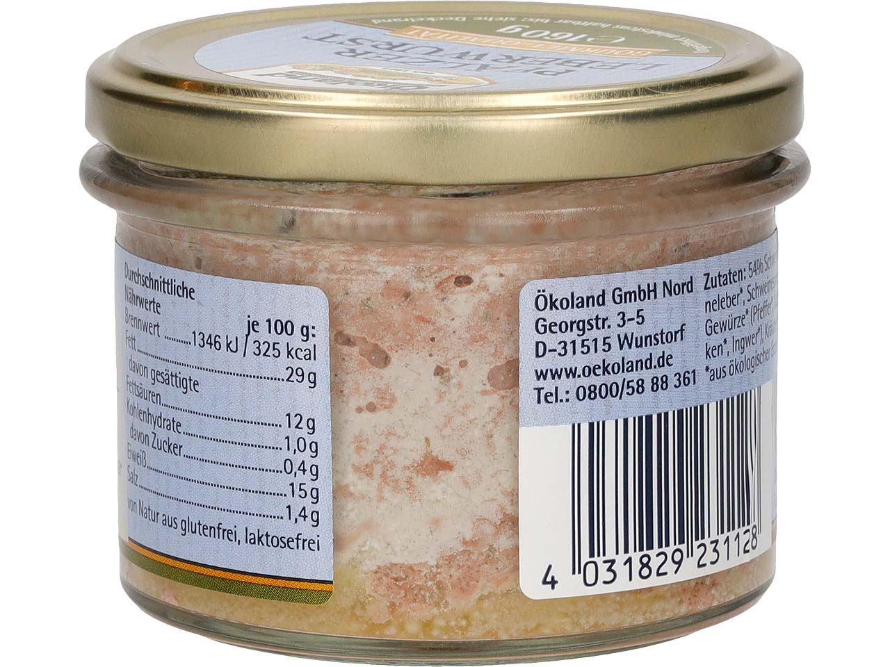 Ökoland Bio-Pfälzer-Leberwurst, 160 g