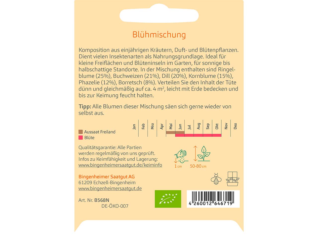 bingenheimer saatgut Bio-Saatmischung "Bienenweide", 1 Stk.