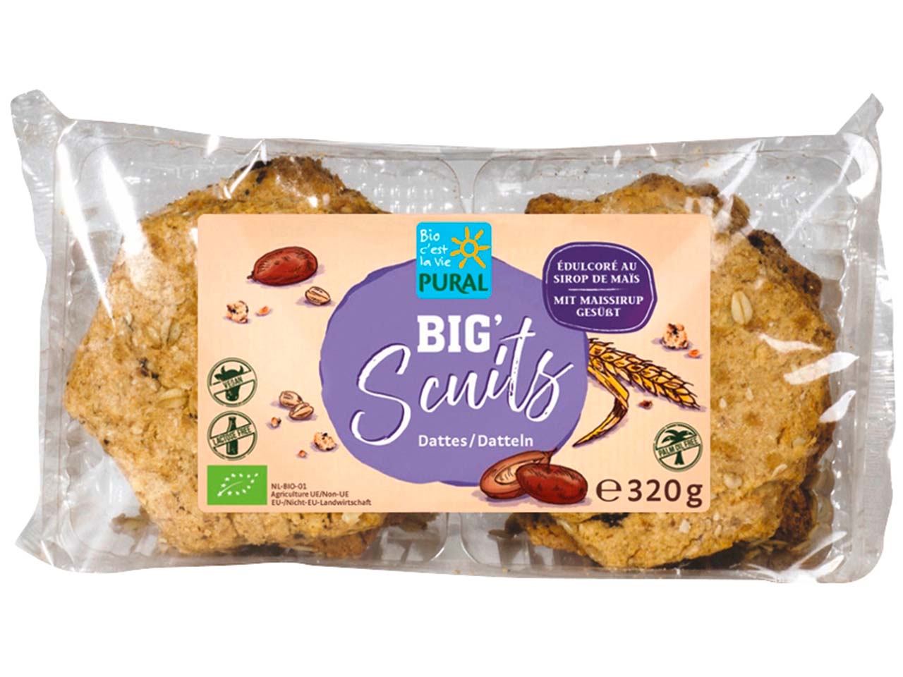 PURAL Bio-Dattel-Kekse 'Big’Scuits', 320 g
