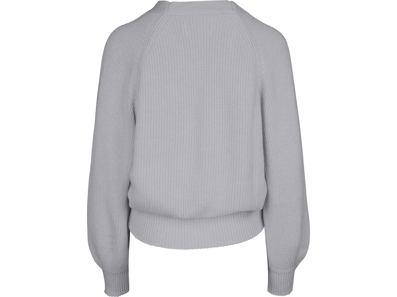 MELA Bio-Damen-Rippstrick-Cardigan 'BHUMA' mit Raglan-Ärmel, grau melange, Gr. S