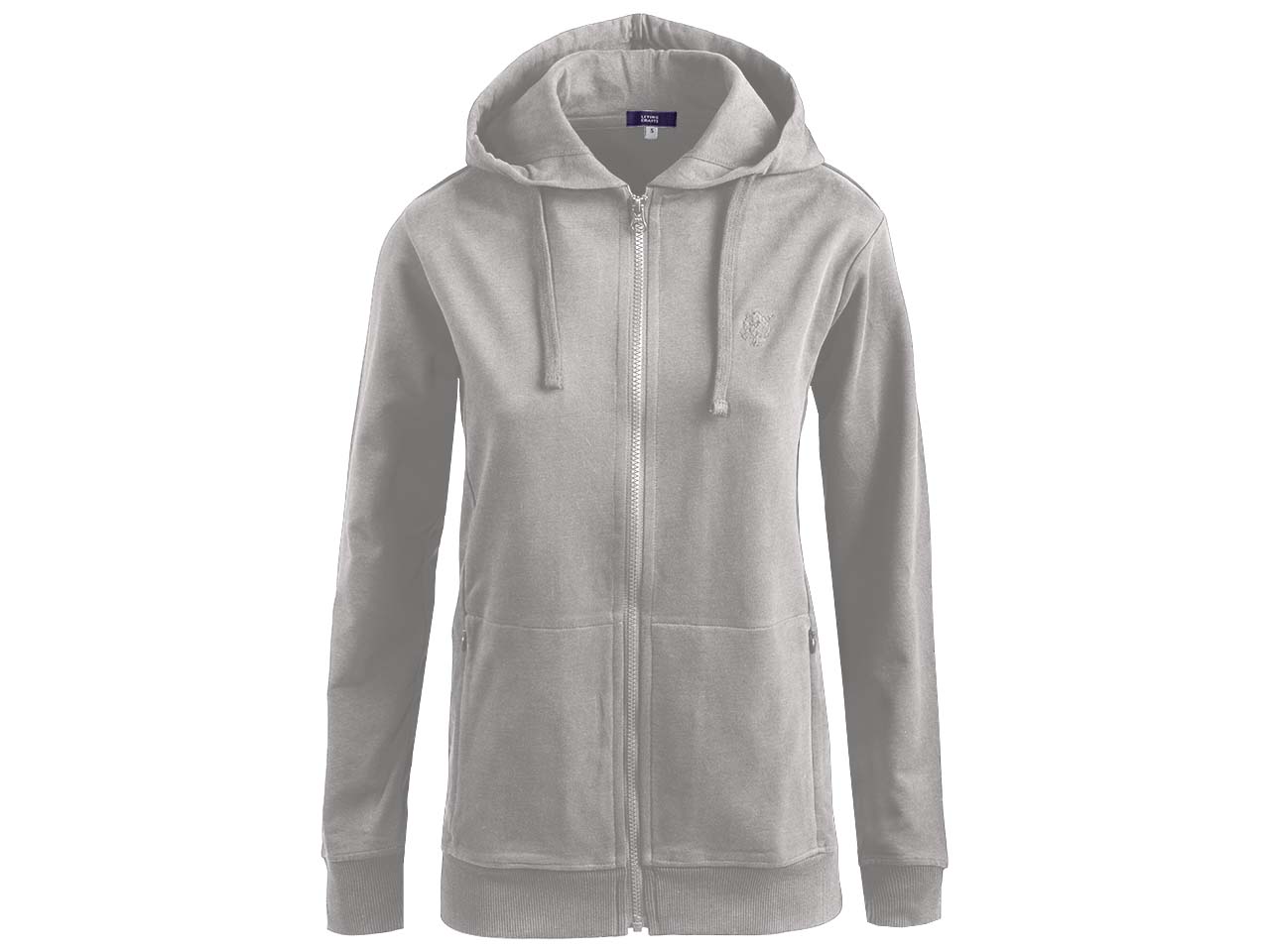 Living Crafts Bio-Damen-Kapuzenjacke "Lamina" grey melange, Gr. S