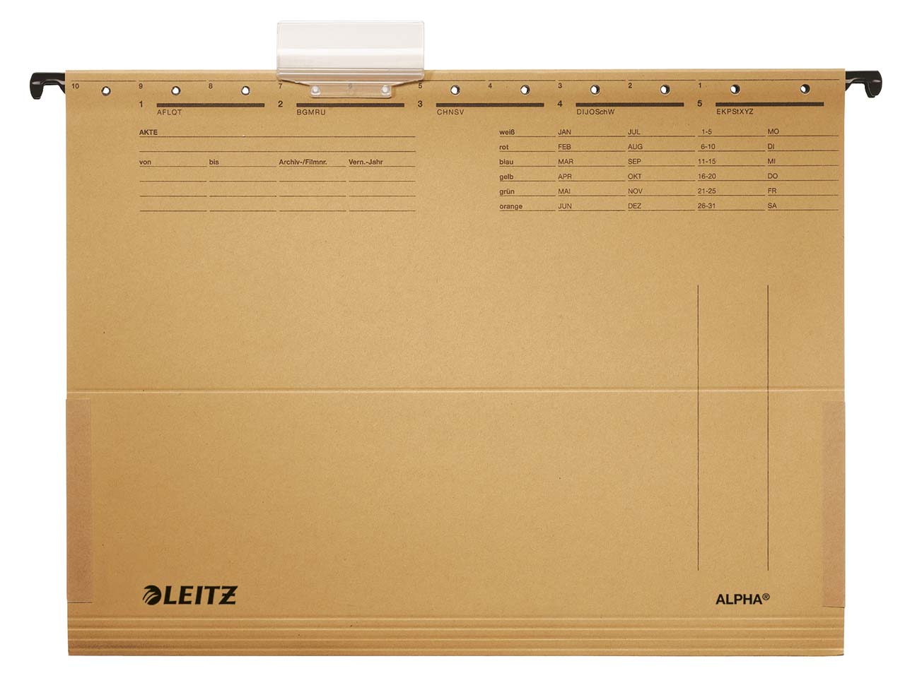 25 Leitz Hängetaschen 'Alpha' mit Leinenfröschen