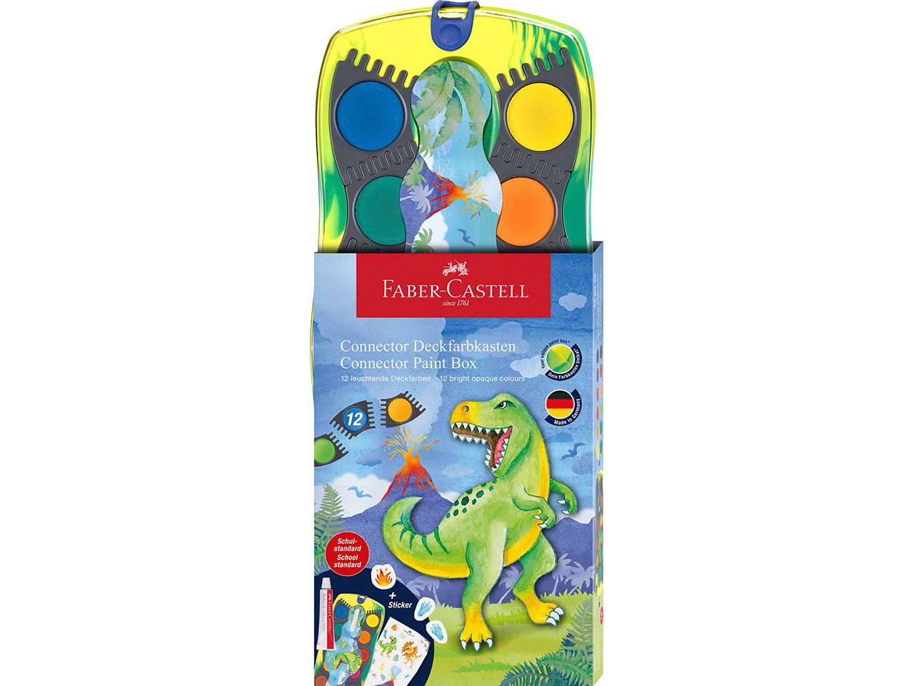 Faber-Castell Farbkasten "Connector" 12 Farben, Dino