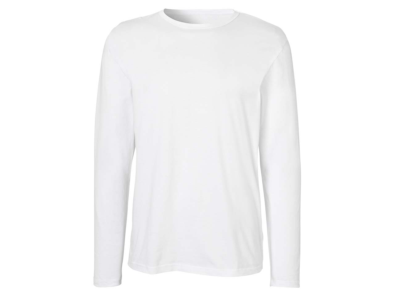 Neutral Bio-Herren-Langarmshirt mit Rundhalsaussschnitt weiß, Gr. S