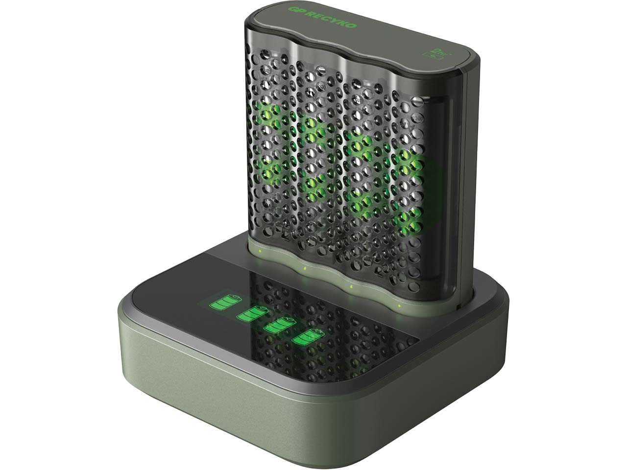 GP Battery USB Ladegerät "M452U" inkl. 4 x AA mit je 2.600mAh + USB Dockingstation "M452D"