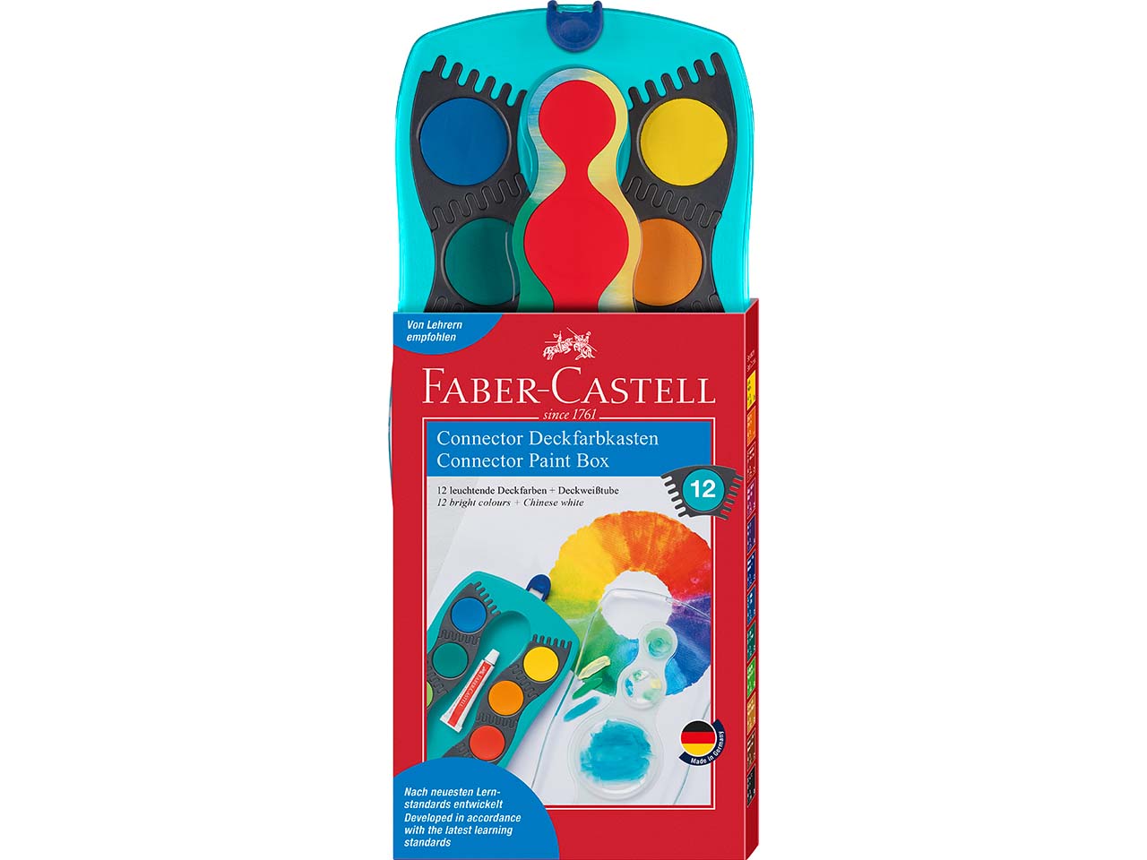 Faber-Castell Farbkasten "Connector" 12 Farben, türkis
