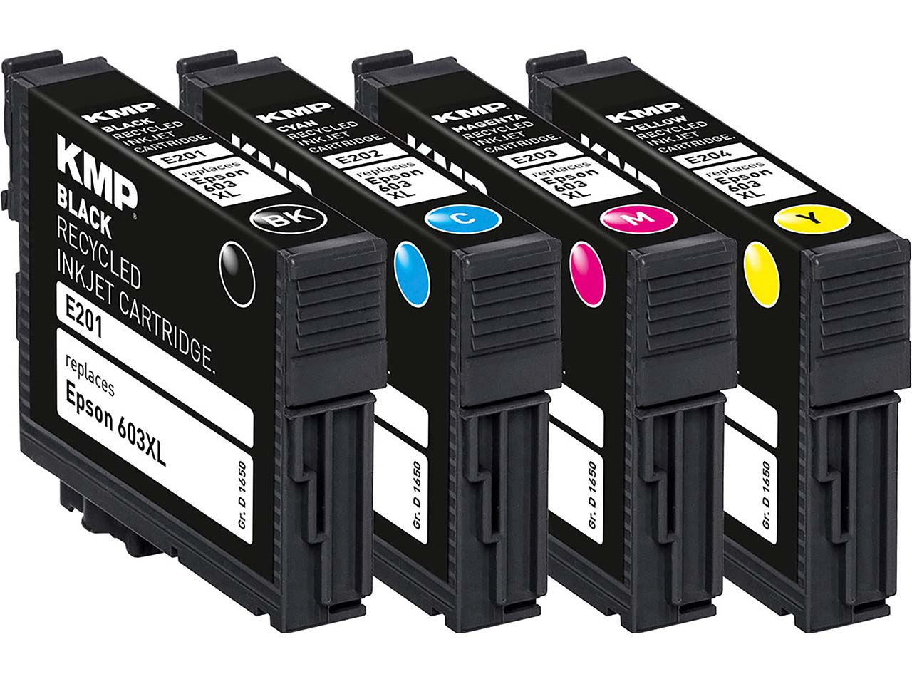 KMP Tintenpatronen ersetzt Epson 603XLBK/C/M/Y schwarz, cyan, magenta, gelb, 4er-Set