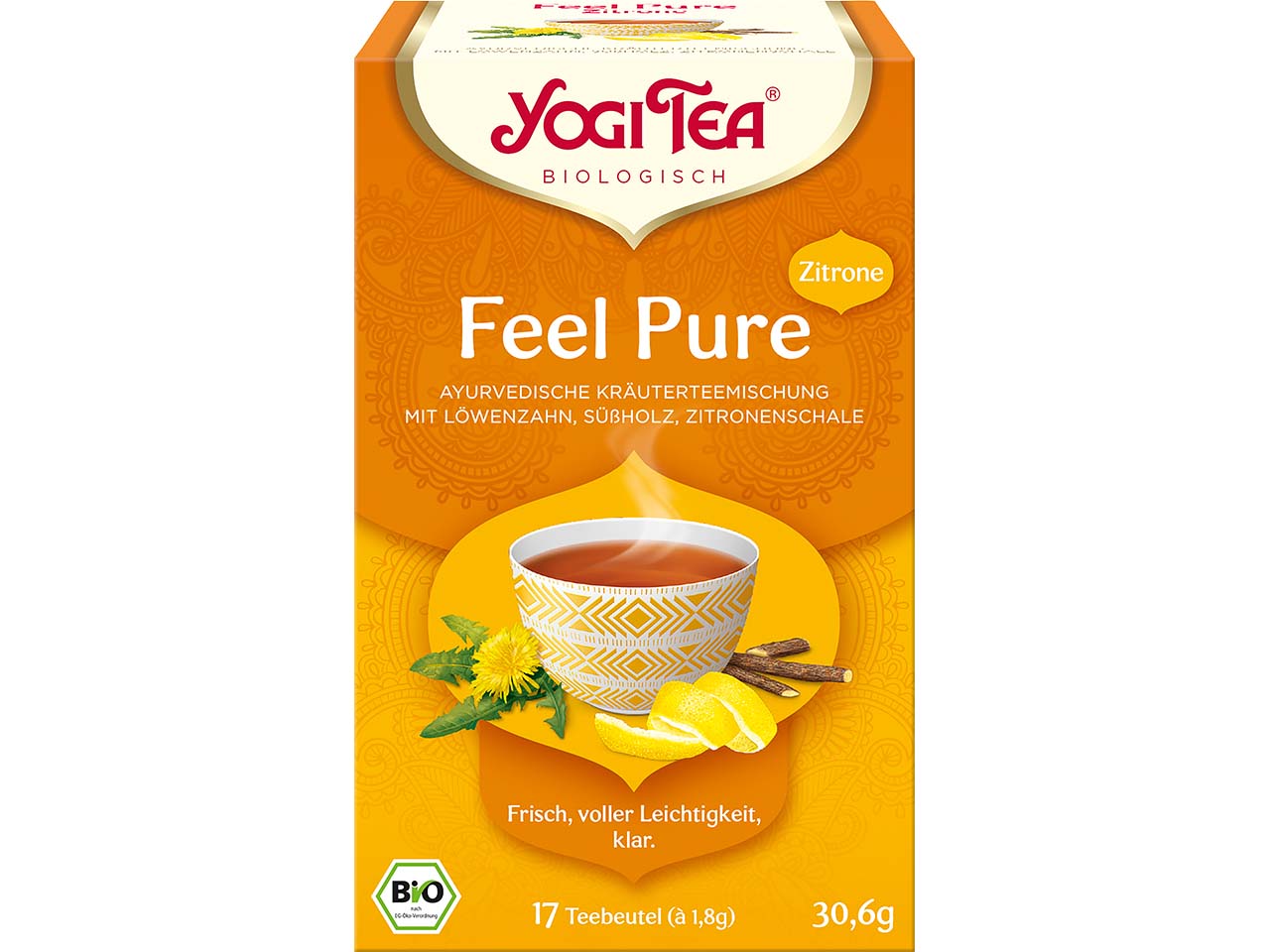 YOGI TEA Bio-Kräutertee "Feel Pure" Zitrone, 30,6 g