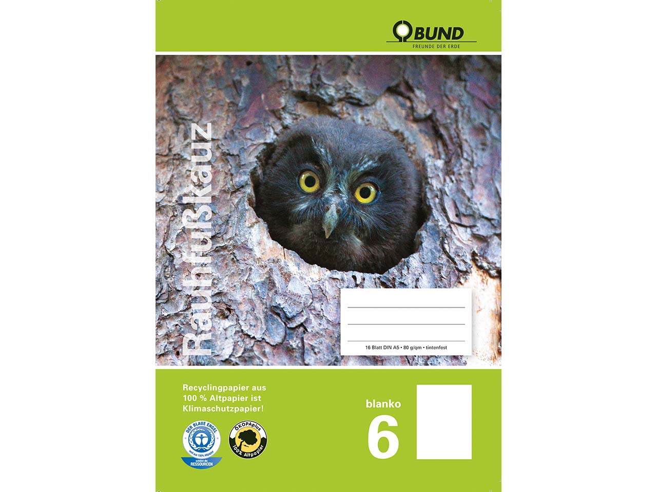 BUND Heft A5 Lineatur 6, blanko