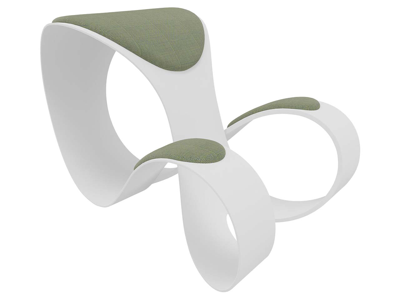 Quadrifoglio Kniehocker "Moon" Gestell weiß, Bezug grün