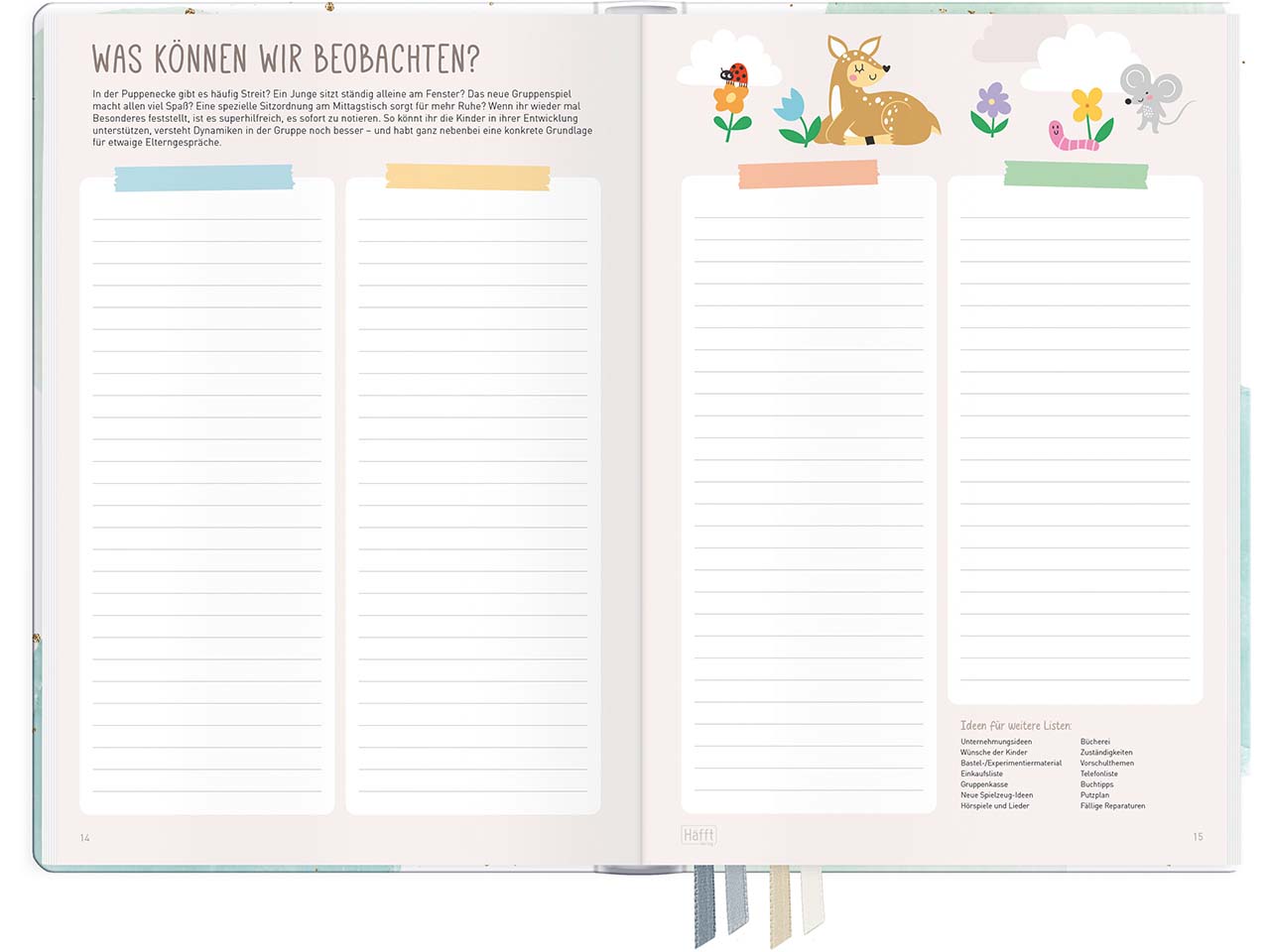 Häfft Buchkalender "Erzieher-Planer" DIN A5+, 2025/26, Watercolor Dots