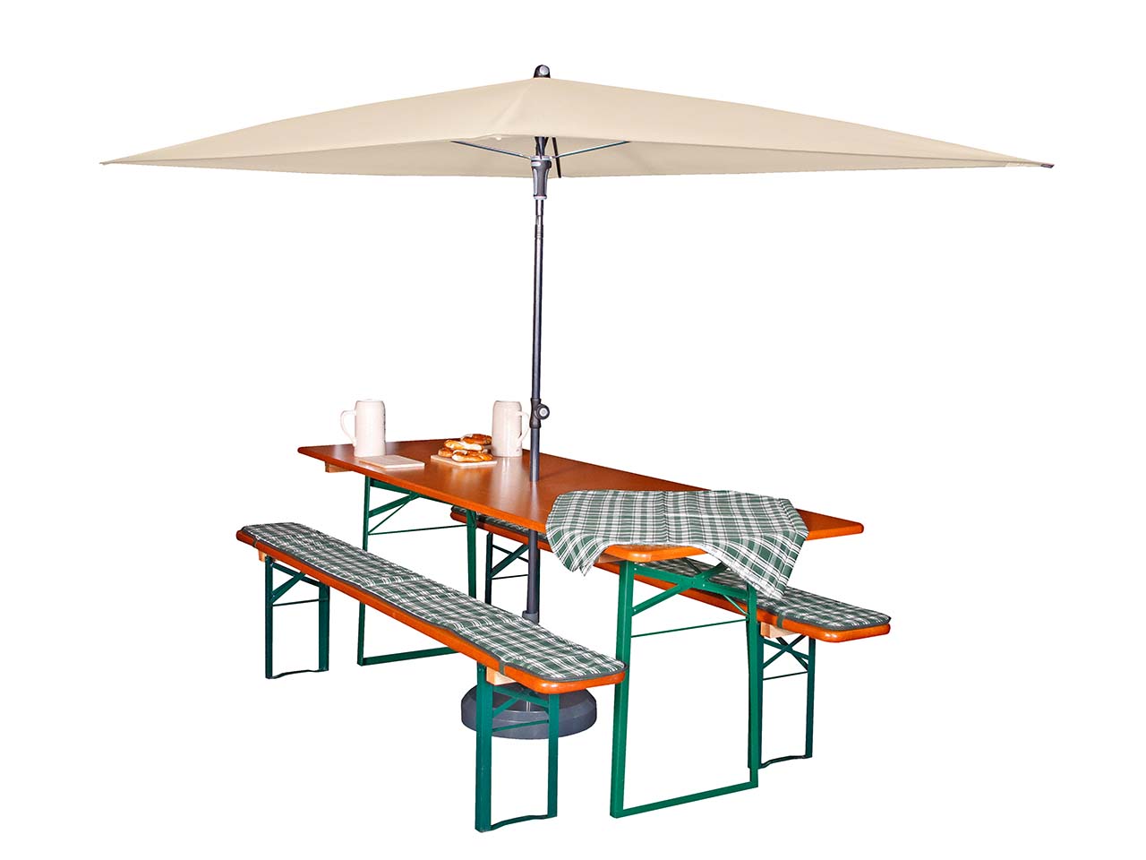 doppler Sonnenschirm für Biertischgarnitur 230 x 190 cm, natur