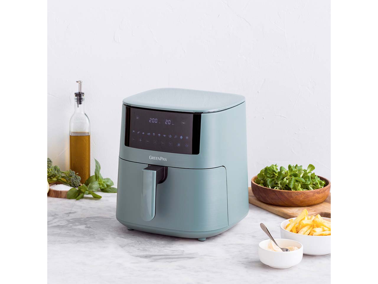 GreenPan Heißluftfritteuse "Bistro" 1 Korb 7,2 l, blau
