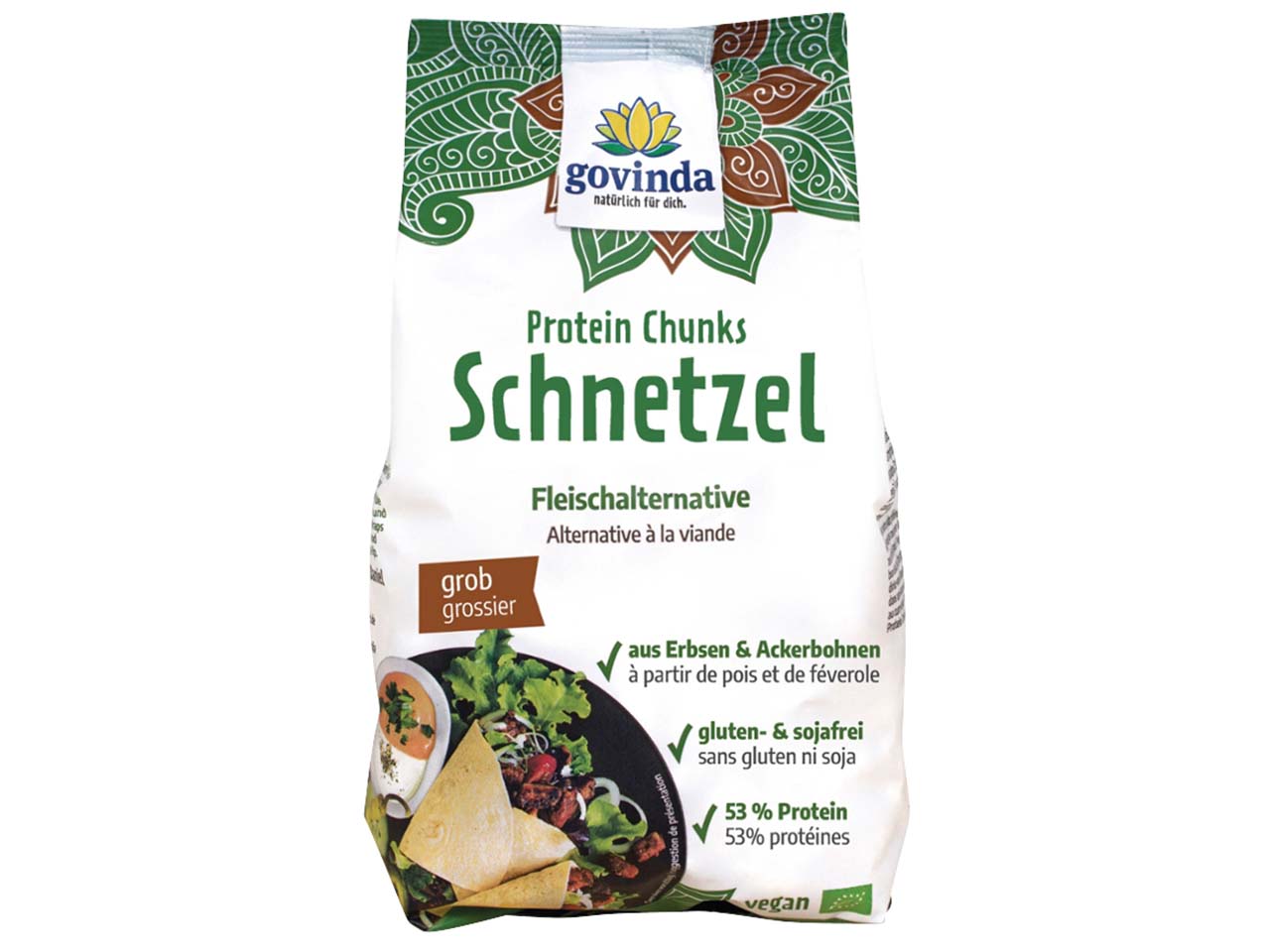 govinda Bio-Fleischalternative aus Erbsen, geschnetzelt, 125 g