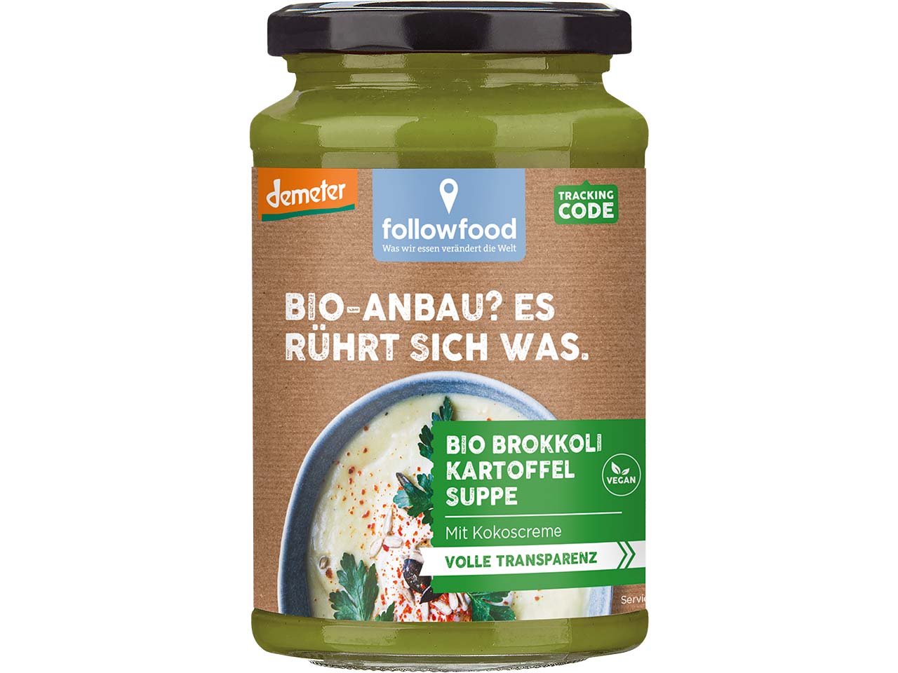 followfood Bio-Brokkoli-Kartoffel-Suppe, 380 ml