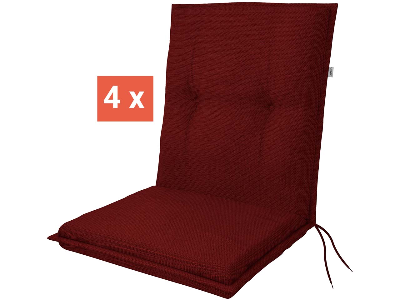 doppler Auflage "STAR" für Niederlehner, 4er-Pack, 100x48x6 cm, Polyester, bordeaux